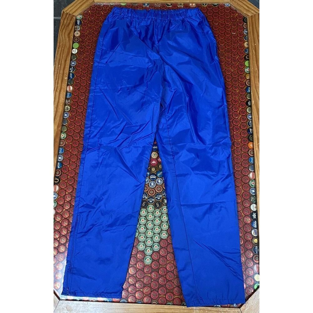 DeLong Lined Windbreaker Track Warm Up Pants Mens USA MADE Drawstring L Vintage